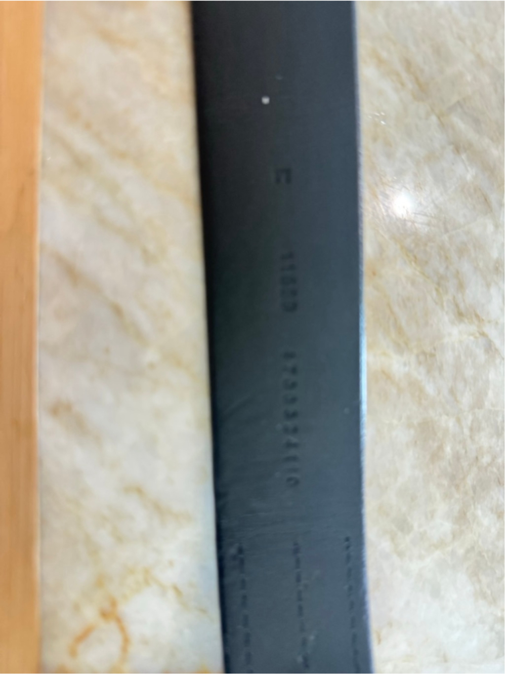 Lauren Ralph Lauren Black Leather Belt with Gold Buckle, monogram in large lette - Picture 3 of 10
